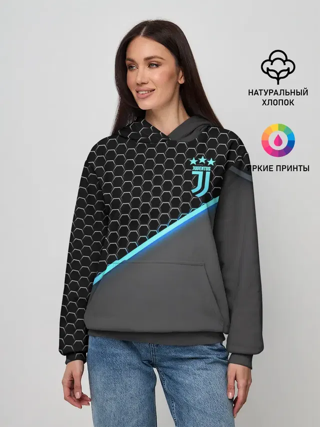 Женское худи с принтом «Ювентус — Juventus F.C.»