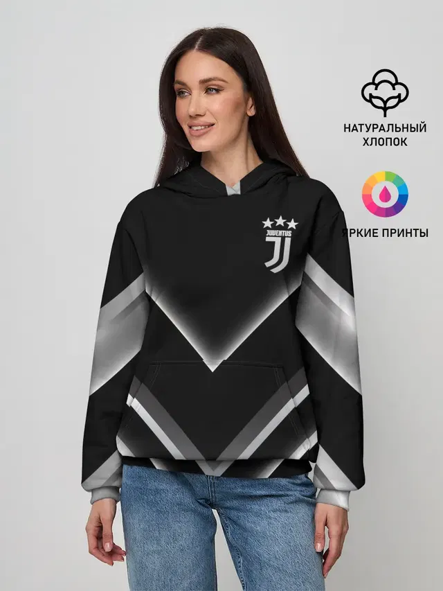 Женское худи с принтом «Ювентус — Juventus F.C.»