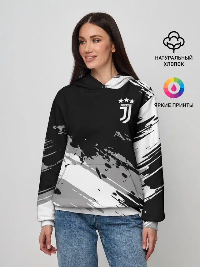 Женское худи с принтом «Ювентус — Juventus F.C.»