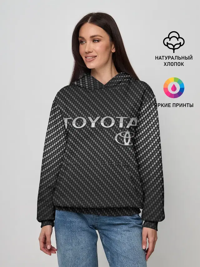 Женское худи с принтом «Тойота — TOYOTA CARBON»