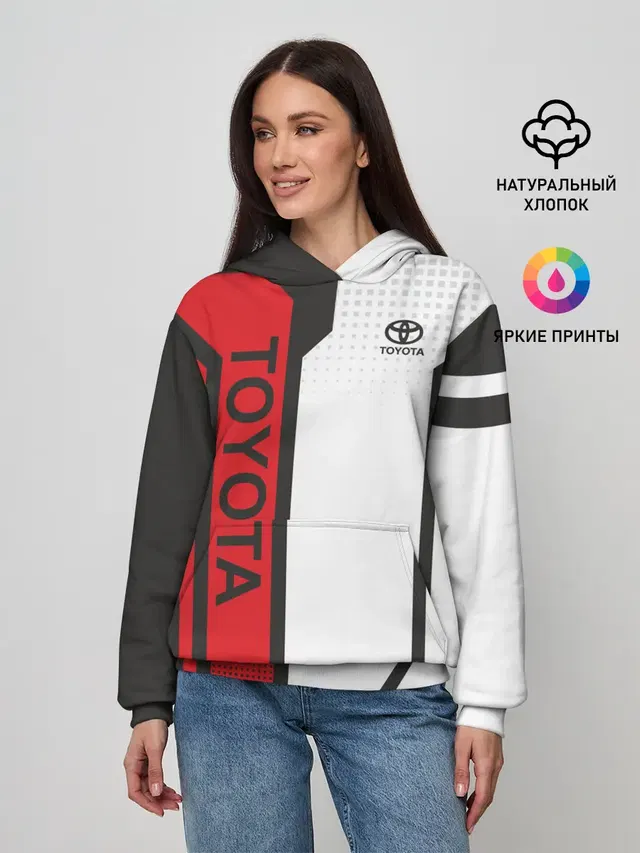 Женское худи с принтом «Тойота — Toyota Driver team»