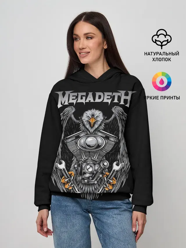 Женское худи с принтом «Megadeth»