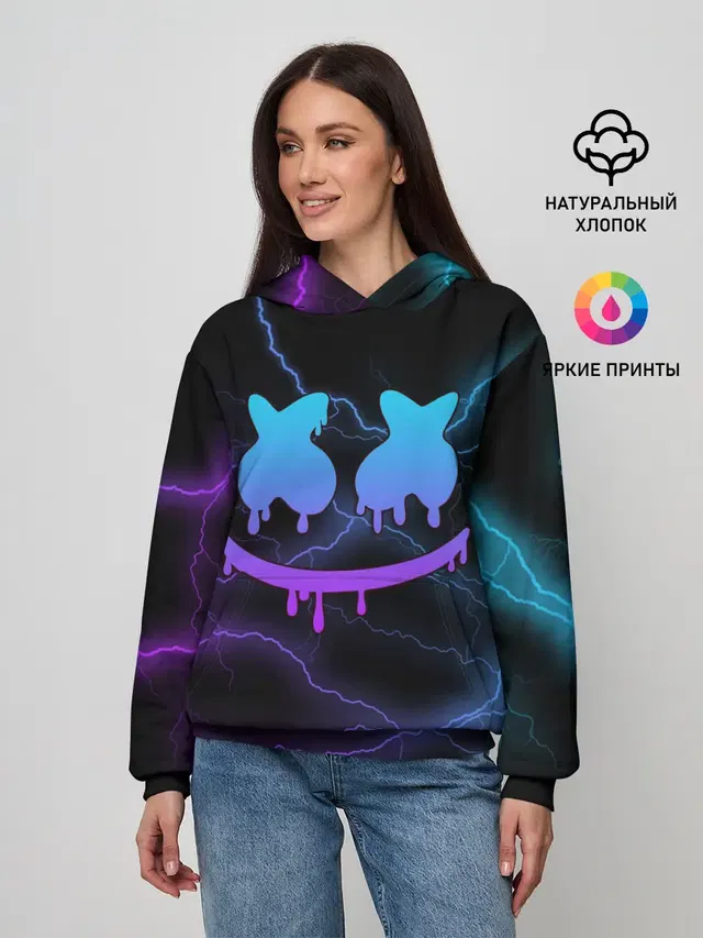 Женское худи с принтом «Marshmello»