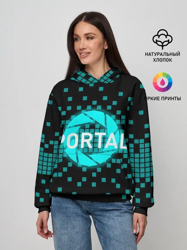 Женское худи с принтом «Portal series»