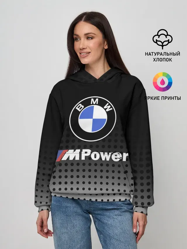 Женское худи с принтом «BMW»