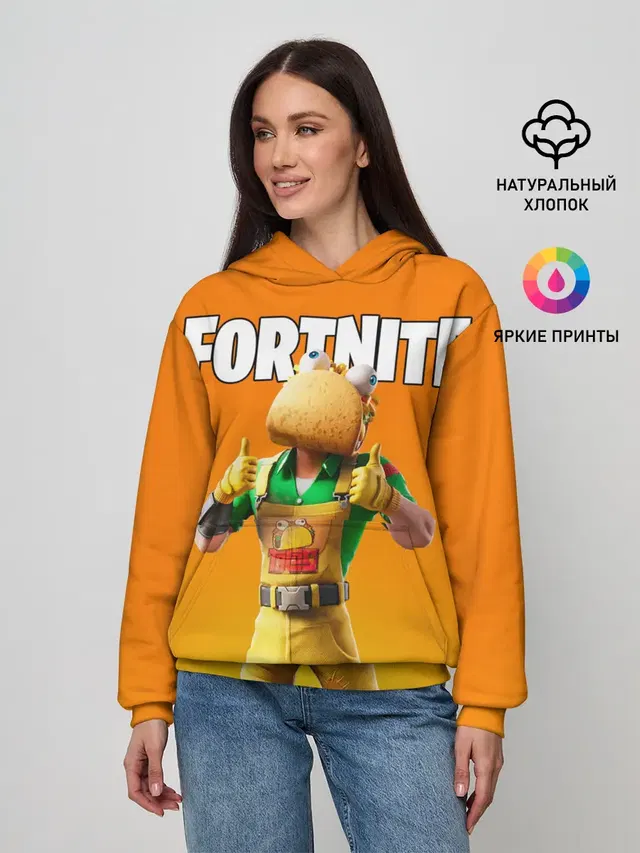 Женское худи с принтом «Фортнайт — Fortnite [007]»