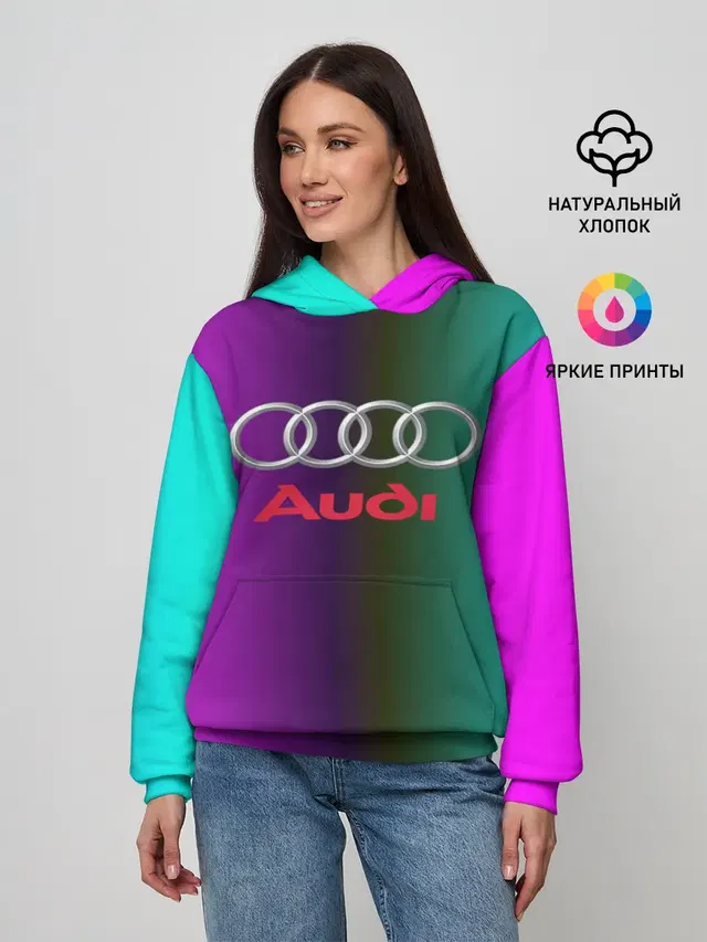 Женское худи с принтом «Audi»