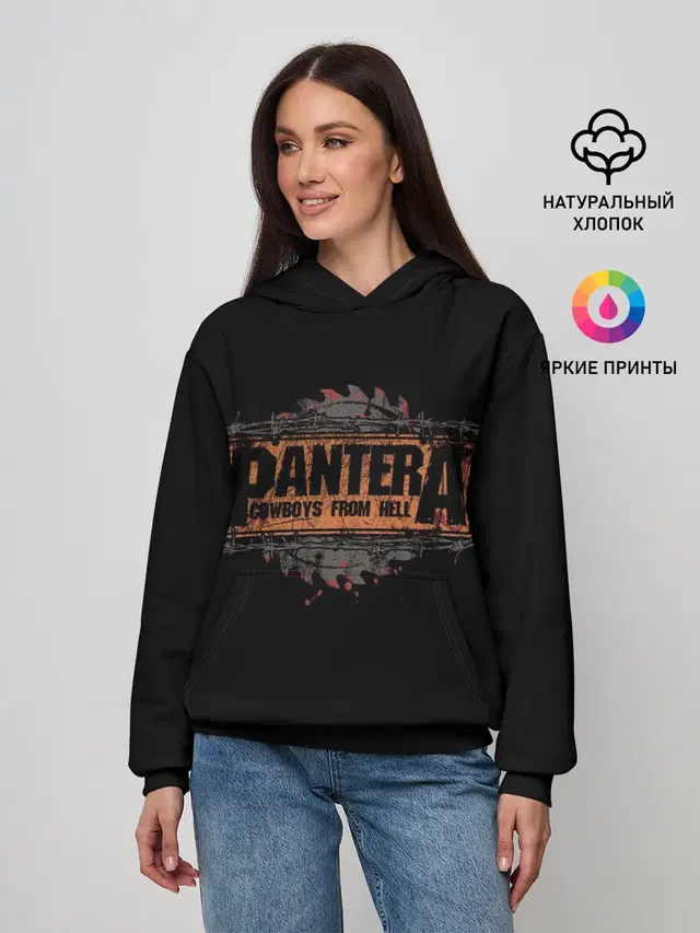 Женское худи с принтом «Разный рок — PANTERA»