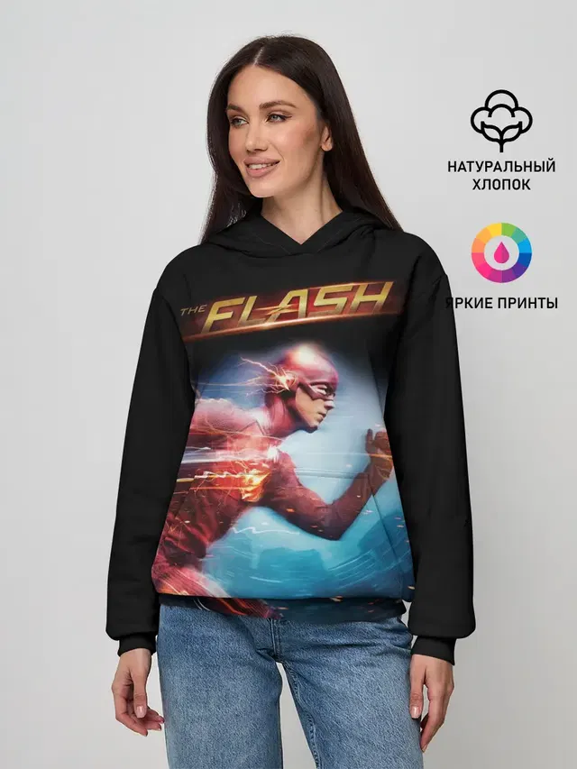 Женское худи с принтом «Флэш — The Flash»