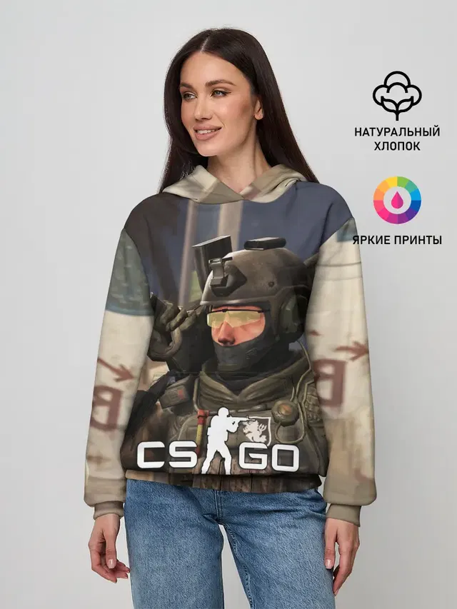 Женское худи с принтом «Counter-Strike — CS:GO»