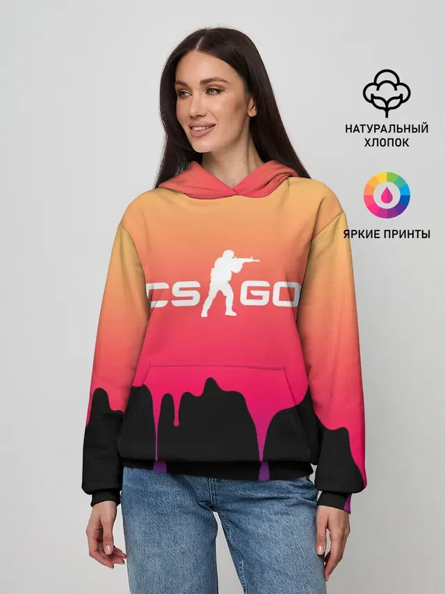 Женское худи с принтом «Counter-Strike — CS GO GRADIENT»