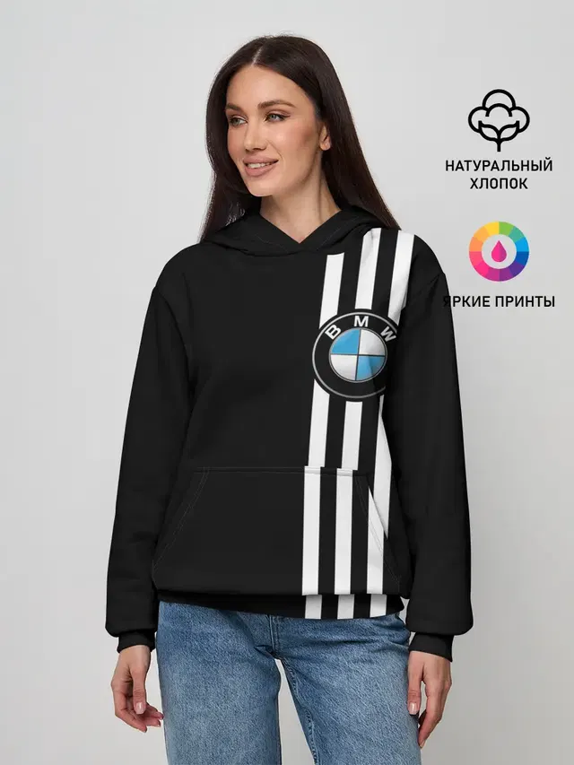 Женское худи с принтом «BMW — BMW SPORT»