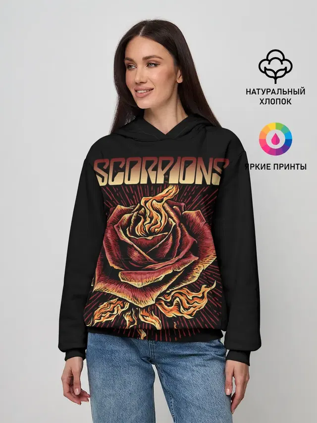 Женское худи с принтом «Scorpions»