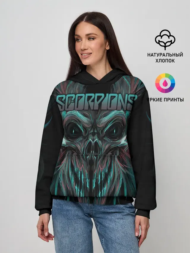 Женское худи с принтом «Scorpions»