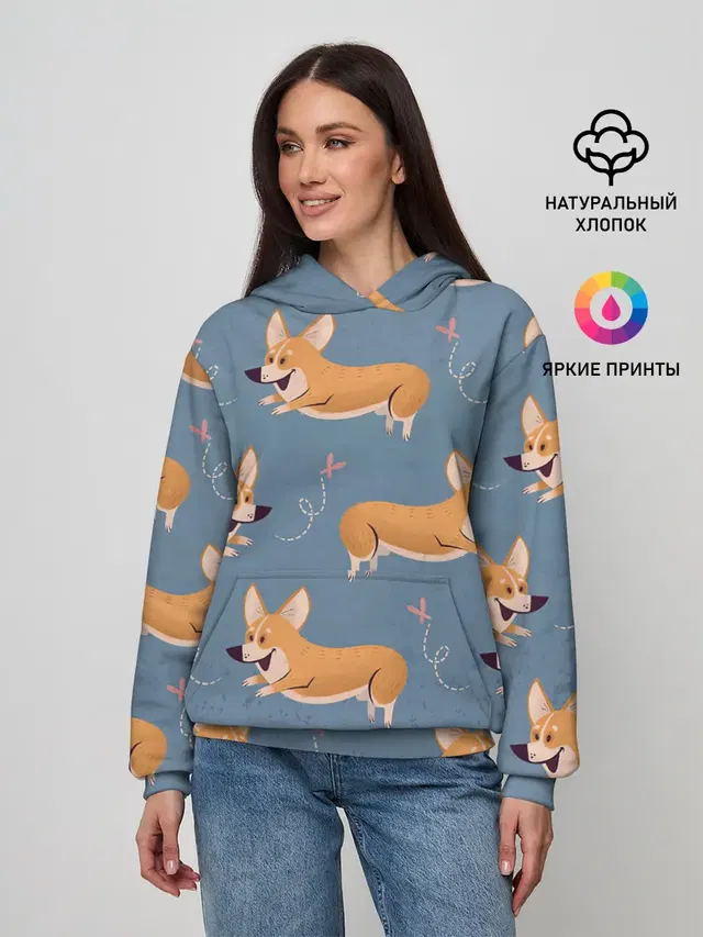 Корги с бабочкой