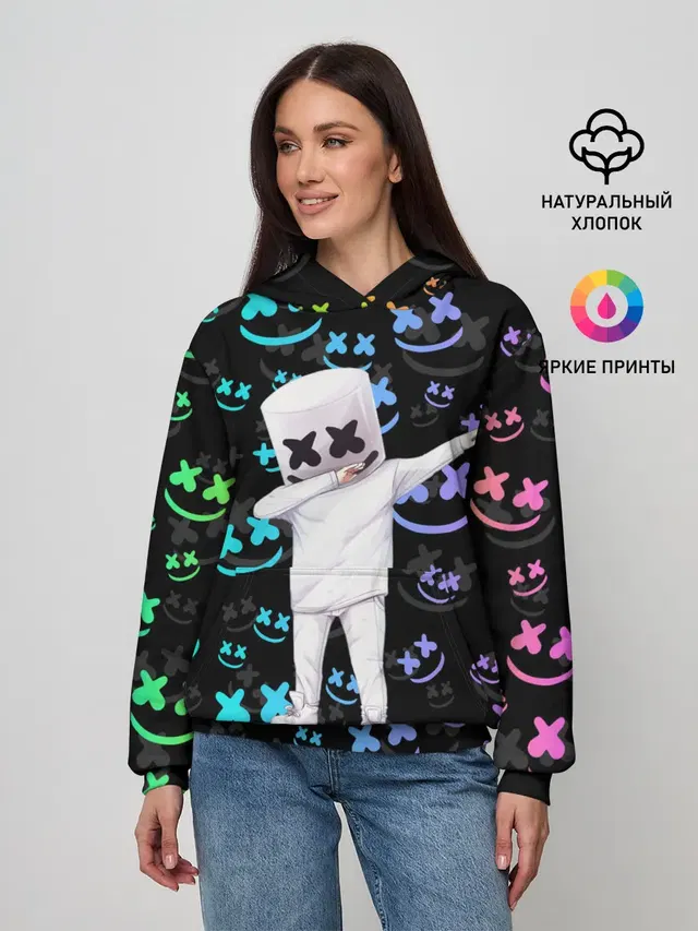 Женское худи с принтом «Marshmello»