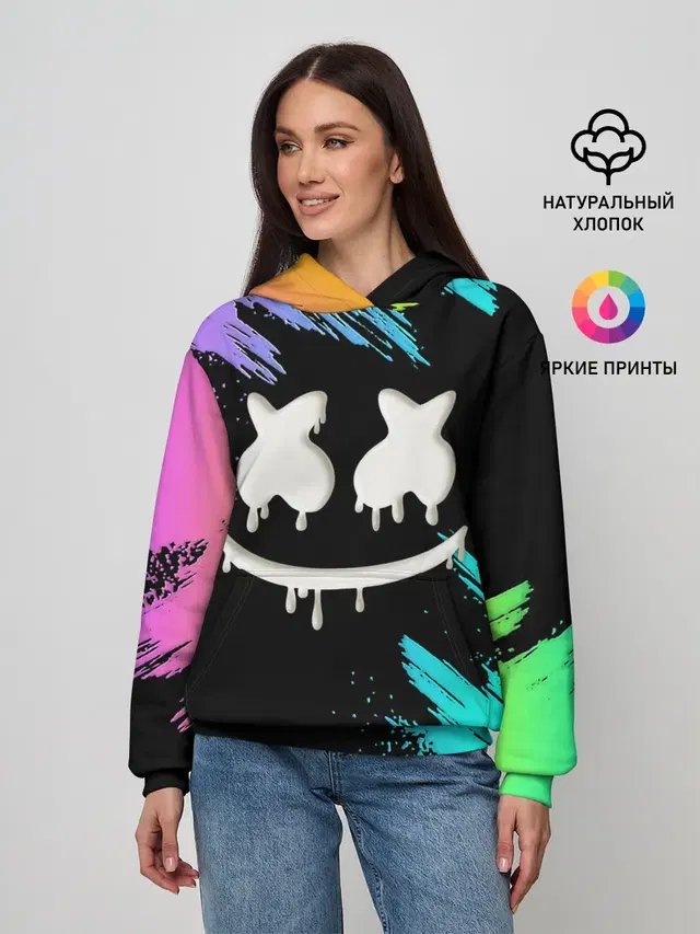 Женское худи с принтом «Marshmello»