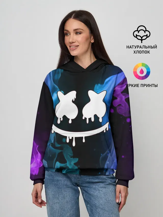 Женское худи с принтом «Marshmello»