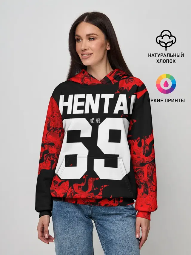 Женское худи с принтом «Hentai 02»