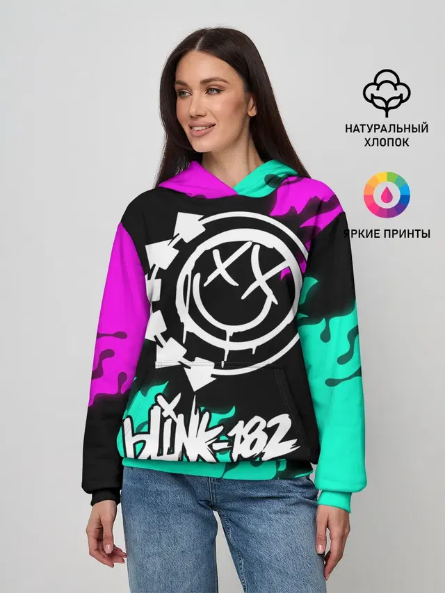 Женское худи с принтом «Blink 182»