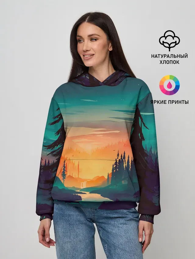 Закат Лес