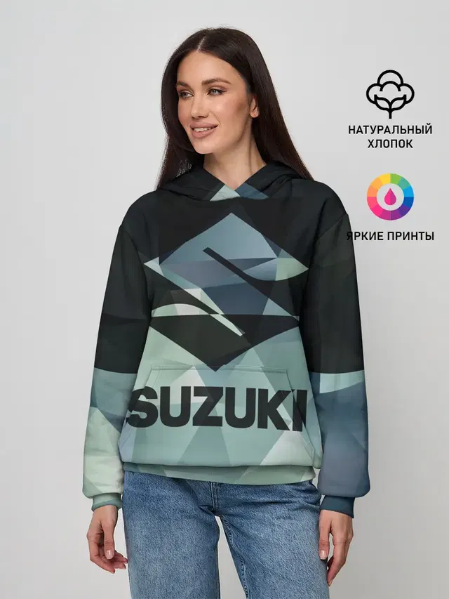 Женское худи с принтом «Suzuki»