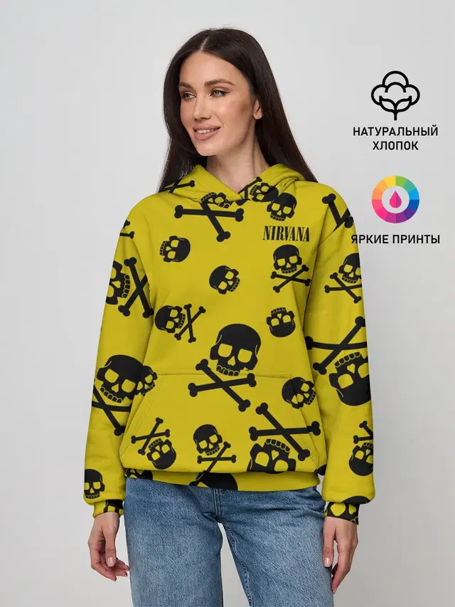 Женское худи с принтом «Skull and crossbones»