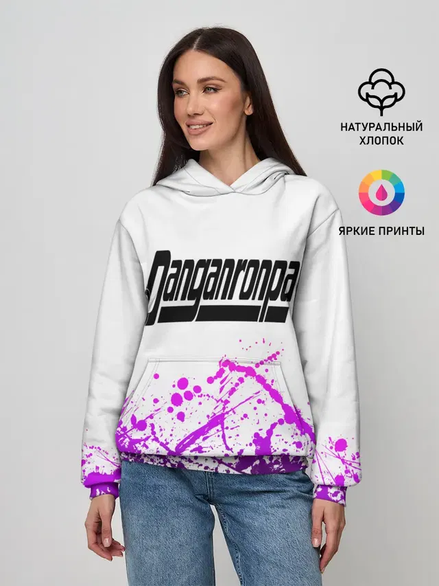 Женское худи с принтом «Danganronpa — Danganronpa purple»
