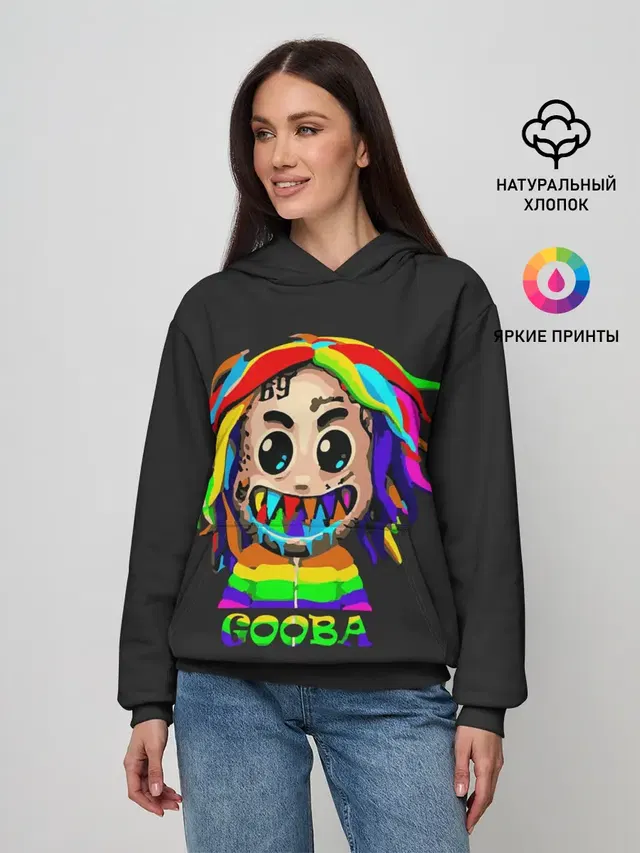 Женское худи с принтом «6IX9INE»