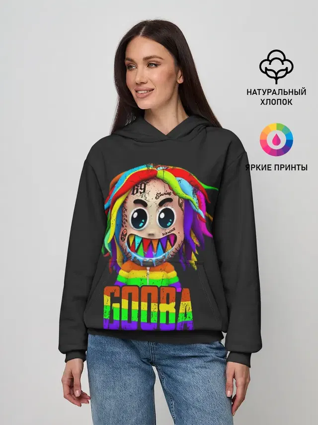 Женское худи с принтом «6IX9INE»