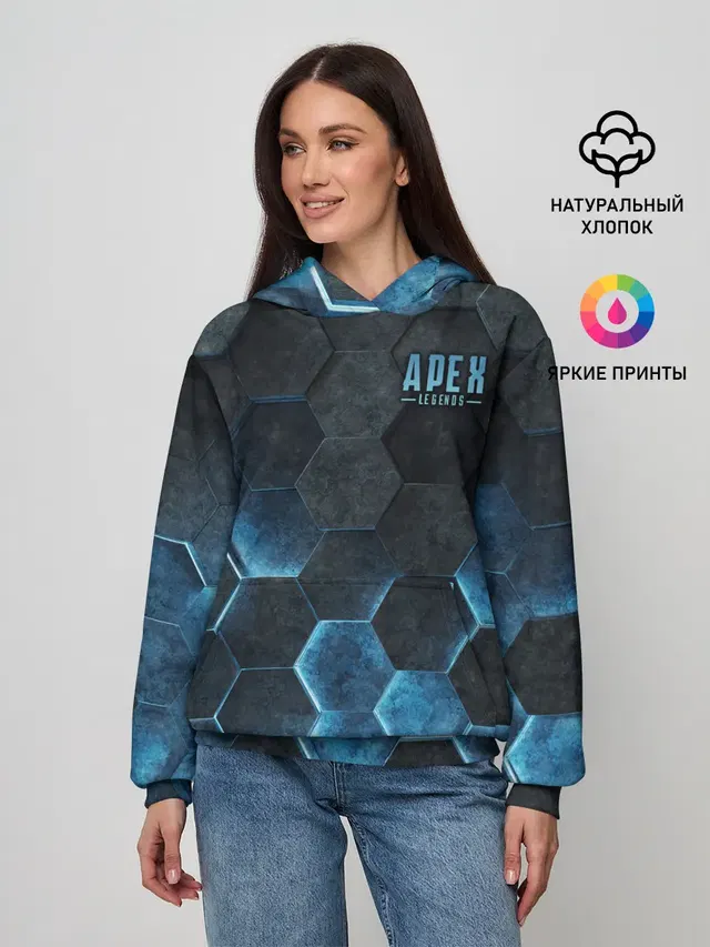 Женское худи с принтом «Hexagon»