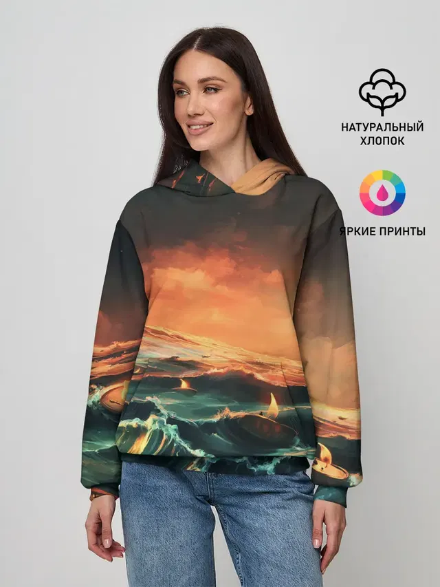 Фэнтези море корабли закат