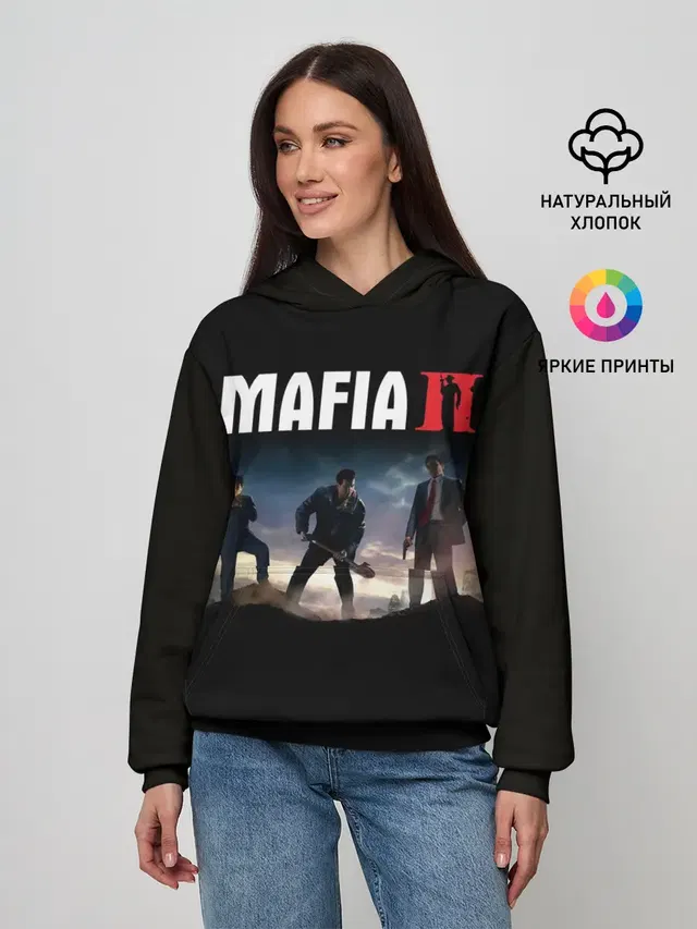 Женское худи с принтом «Разные игры — Mafia II:Definitive Edition»