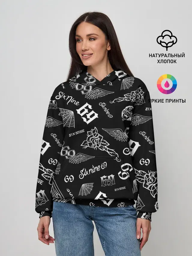Женское худи с принтом «6IX9INE»