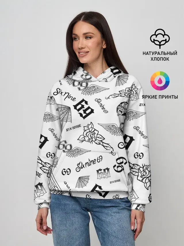 Женское худи с принтом «6IX9INE»