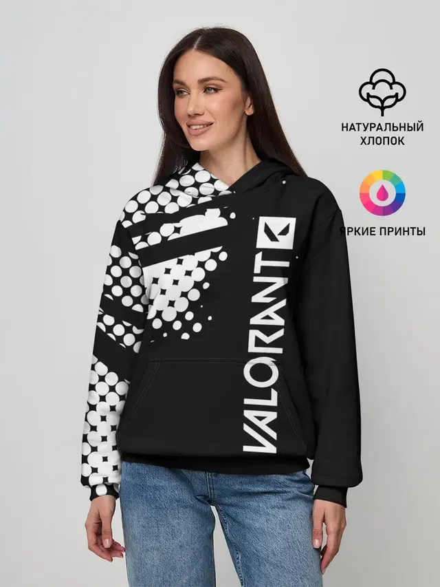 Женское худи с принтом «Black and white»