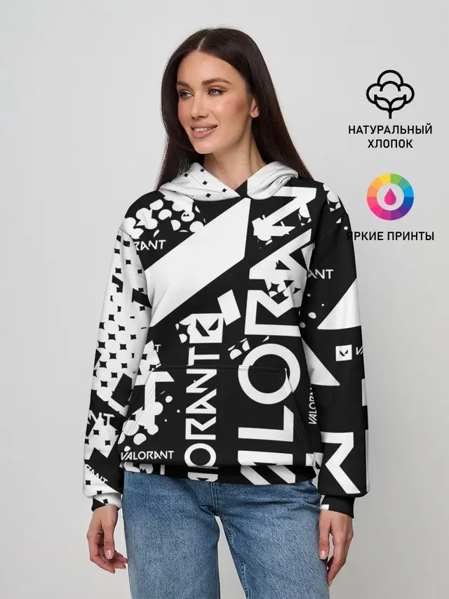 Женское худи с принтом «Valorant logo»