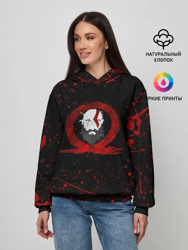 Женское худи с принтом «Kratos»