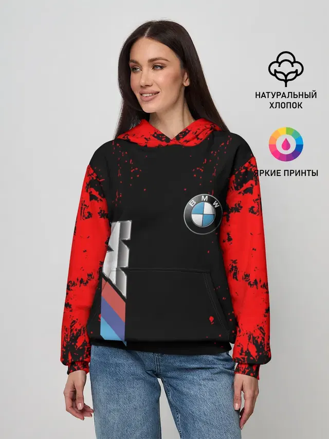 Женское худи с принтом «BMW»