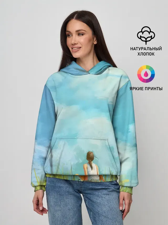 Женское худи с принтом «Cloud ART»