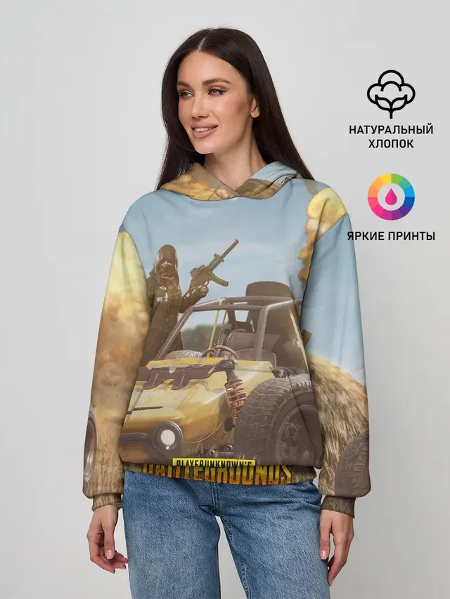 Женское худи с принтом «ПАБГ — Pubg Mobile»