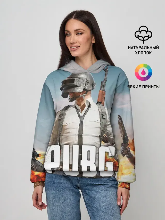 Женское худи с принтом «ПАБГ»