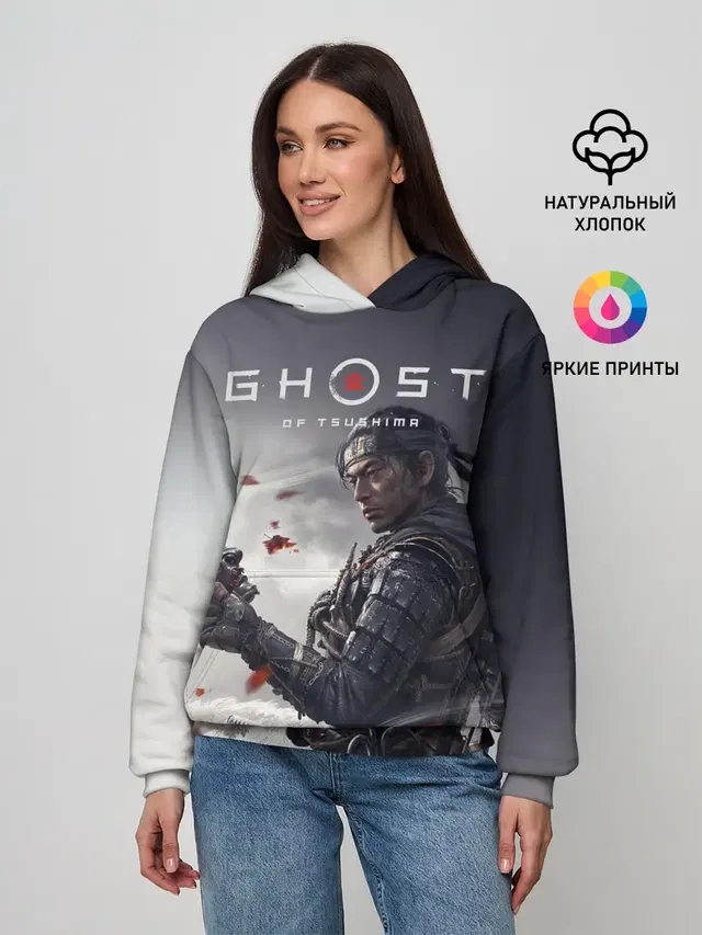 Женское худи с принтом «Ghost of Tsushima»