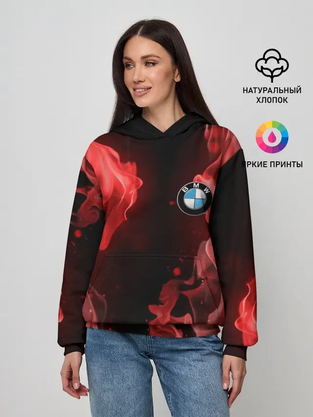 Женское худи с принтом «BMW»