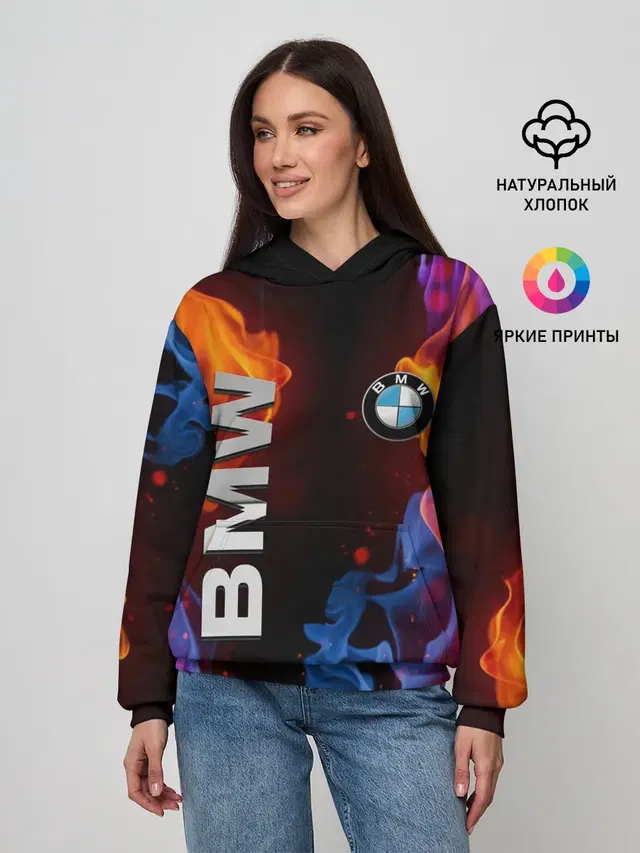 Женское худи с принтом «BMW»