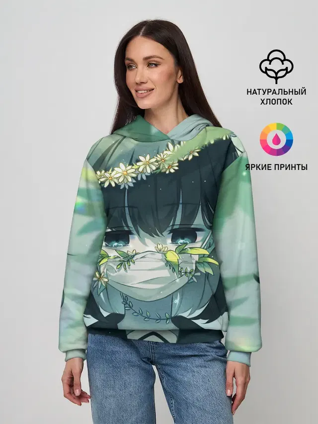 аниме школьница маска цветы