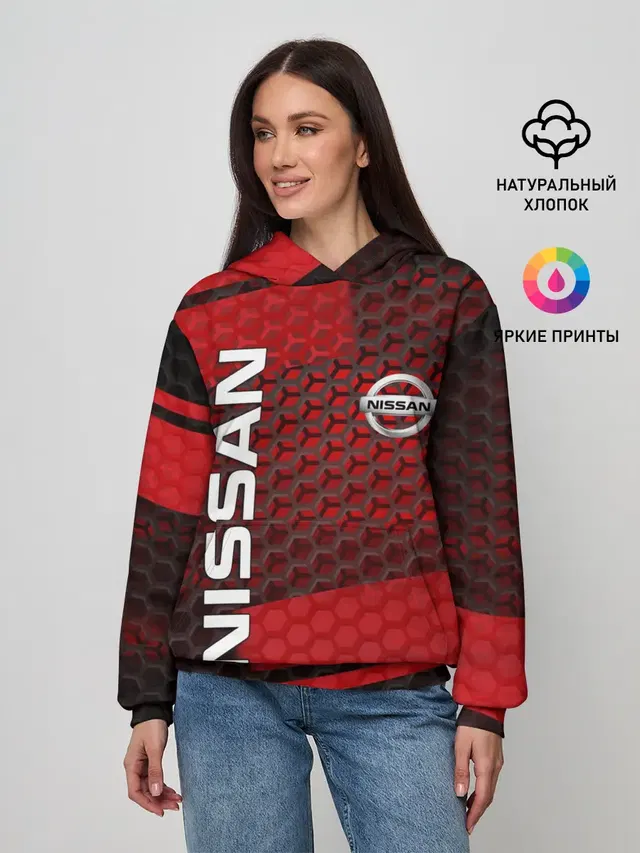Женское худи с принтом «Nissan emblem»