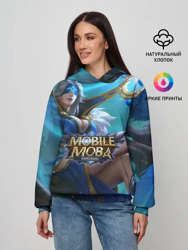 Женское худи с принтом «Разные игры — mobile legends»