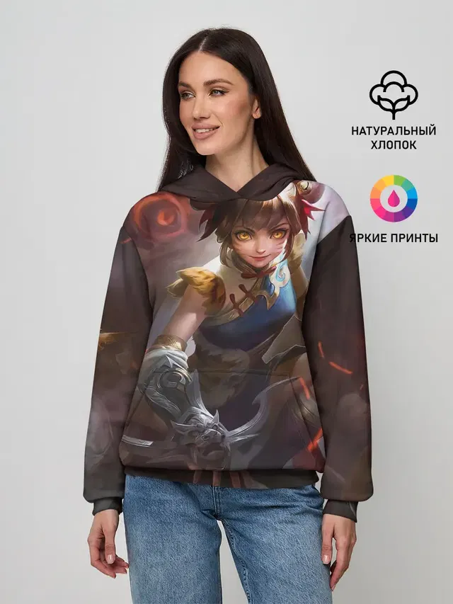 Женское худи с принтом «Разные игры — mobile legends»