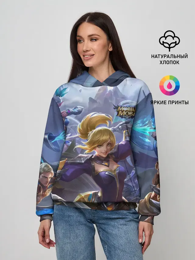 Женское худи с принтом «Разные игры — mobile legends»